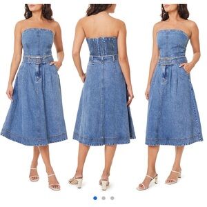 Habitual belted A- line denim skirt
